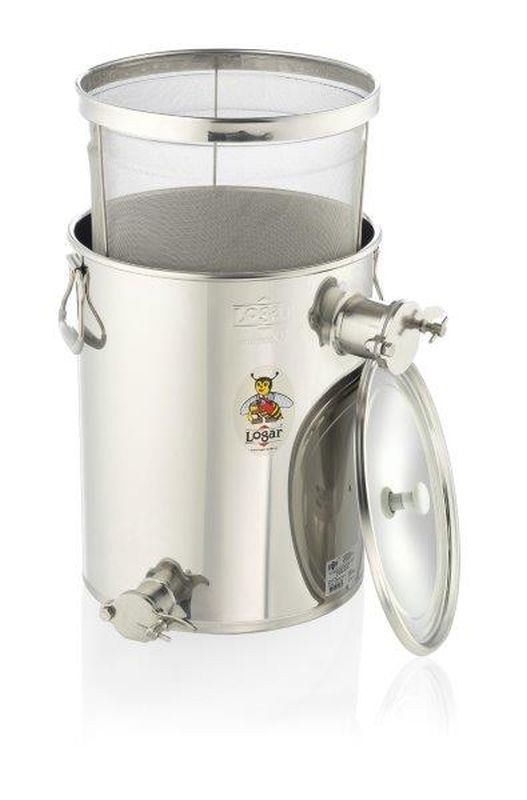 Logar Under-Extractor Straining Can with Fine Sieve, 35 kg, XL Overflow Valve