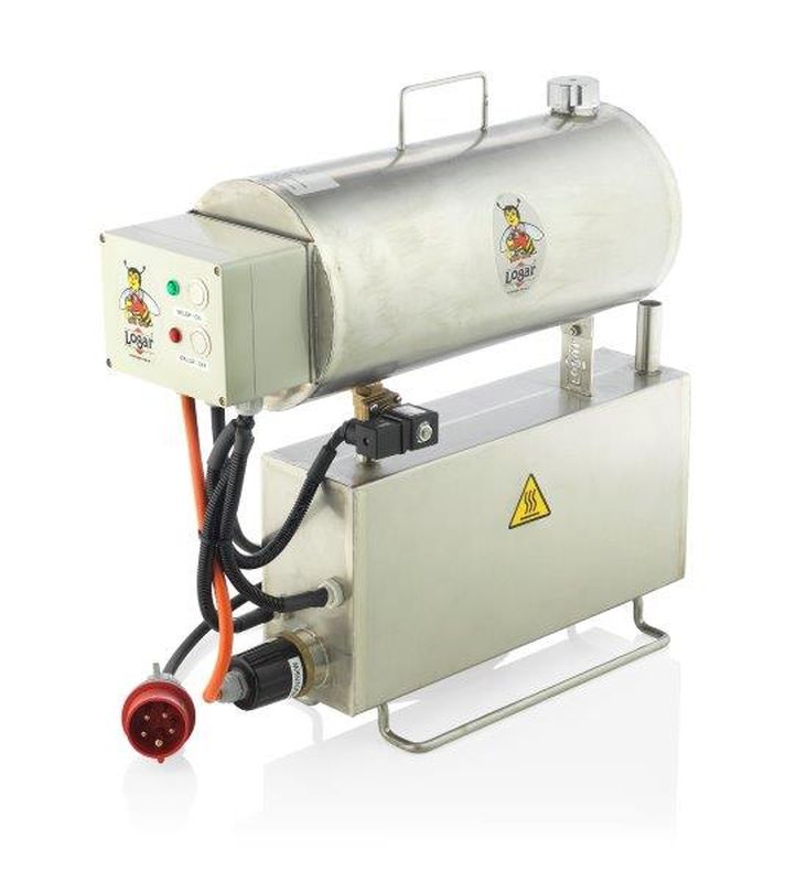 Logar rectangular steam wax melter for gas operation, stainless steel