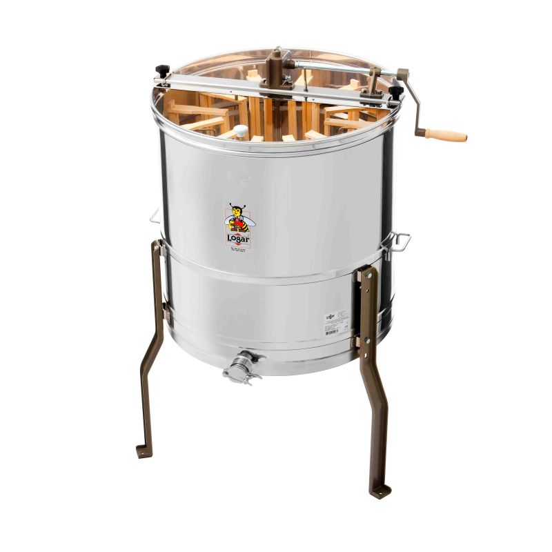 Logar 12/8-Frame Radial Extractor, 63 cm Bowl, Hand Crank, Frames 24 x 48 cm