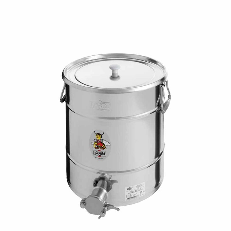 Logar Filling Container 35 kg, Lay-on Lid, Pinch Tap